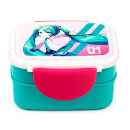Puckator Sandwichera con Cubiertos Hatsune Miku - Fiambrera de Polipropileno sin BPA