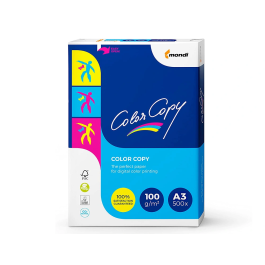 Color Copy Papel Multifunción Din A3 100 Gramos Blanco Paquete 500 Hojas para Impresión Láser y Fotocopias