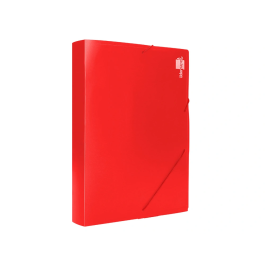Liderpapel Carpeta Portadocumentos Polipropileno DIN A4 Lomo 50 mm Rojo Cierre Gomas 2 Bolsillos CD Capacidad 200 Hojas