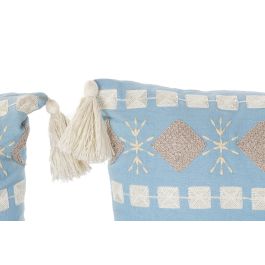 DKD Home Decor Sillón Azul Celeste 150x74x14 cm Set de 4 Algodón