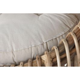 DKD Home Decor Silla Tropical Balinesa de Ratán y Bambú, Colección Bali2, Colores Natural y Beige, 70x74x70 cm, Altura asiento 43 cm