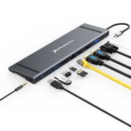 Phoenix Technologies PHDOCKINGSTATION-PRO Docking Station USB-C Pro 2x HDMI 4K, VGA (3 Monitores), 3x USB 3.0, Ethernet, Lector, PD Precio: 59.50000034. SKU: B14C9EYTSX