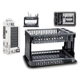 Escurreplatos Kinvara 2 pisos plástico rattan gris, 44.5x30.3x8.7 cm (10 Unidades) Precio: 95.69000045. SKU: B15H8BNQFQ