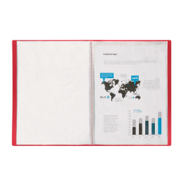 Liderpapel Carpeta 47490 Escaparate 30 Fundas Polipropileno DIN A4 Rojo Translucido