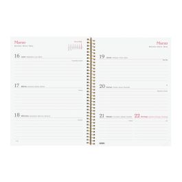 Finocam E10-155x212 mm Agenda Espiral Design Collection Tapa PP Flora 2026 DIN A5 con Goma Elástica y Esquinas Microperforadas