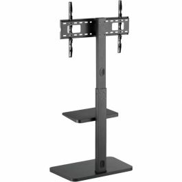Equip Soporte de Suelo para TV, Compatible con VESA hasta 600x400, Ajustable en Altura, Capacidad de Carga 40kg, con Estante para Equipos y Gestión de Cables