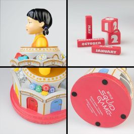 ERIK Calendario Perpetuo 3D El Juego del Calamar de Resina Pintado a Mano Ideal para Regalar y Decorar