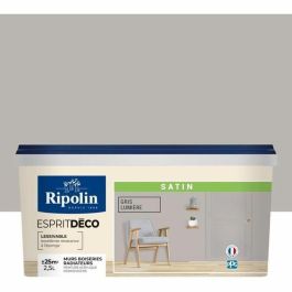 Ripolin Pintura de Pared All Pieces - Capa Única, Muy Cubriente, para Paredes, Carpintería y Radiadores - Satén Gris Claro 2.5L