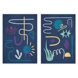 DKD Home Decor Cuadro Azul Abstracto Lienzo PS 4.5 x 123 x 83 cm (2 Unidades) Precio: 129.90000012. SKU: S3039010