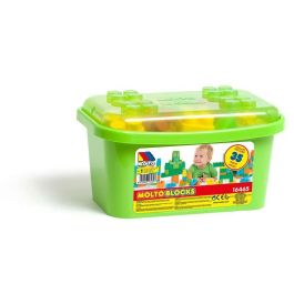 Molto 12470 Cubeta de Bloques de Construcción 35 Piezas de Plástico para Niños +1 Año