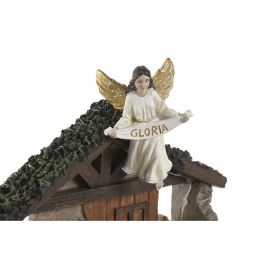 DKD Home Decor Nacimiento Navidad Tradicional con LED de Resina Multicolor 8 x 17.5 x 21.5 cm