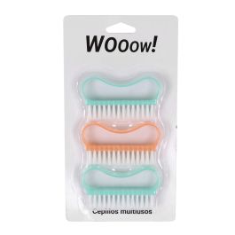 Wooow Set de 3 Cepillos de Plástico Multiuso - 2.5 x 4.5 x 8 cm (36 Unidades)