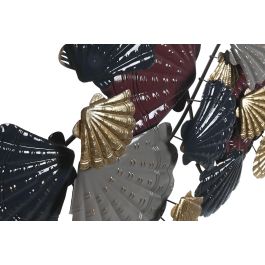 DKD Home Decor Decoración Pared Mediterránea de Metal con Conchas Multicolor 119x60x9 cm