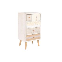 Cajonera Boho DKD Home Decor Blanco Natural 35 x 89 x 48 cm