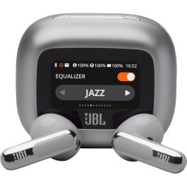JBL LIVE FLEX3 Plata Auriculares Inalámbricos Bluetooth IP54 para Música/Llamadas con Estuche de Carga 7+24h