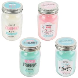 Home Deco Factory Tarro Con Vela Bougie Fresas Silvestres Rosa Eterna Mensaje Tapa Rosca 7.5x13cm