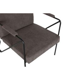 DKD Home Decor Butaca Moderno Gris Poliéster y Metal 69.5 x 76 x 64 cm