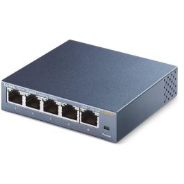 TP-Link TL-SG105 Switch Gigabit de Sobremesa, 5 Puertos RJ-45, Tecnología Green, Plug & Play para Redes Domésticas y Oficinas