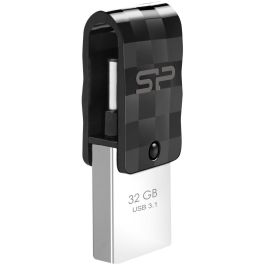 Silicon Power STICK USB 3.1 Tipo C C31 32GB Negro para Transferencia de Datos Rápida y Almacenamiento Portátil