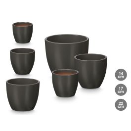 Set 3 Macetas Abombada 14 17 22Cm Antracita Mate Ibergarden Precio: 15.49999957. SKU: B18VETQ6E3