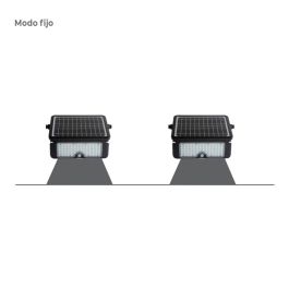 Edm Aplique Multifuncional LED Solar 10W 1150lm Luz Fría 6000K Negro con Sensor de Presencia y Crepuscular IP65 27.5x19.6cm