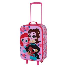 Maleta Trolley Soft 3D Flowers Disney Princesas Rosa