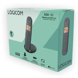 Logicom LOG3483071500087 Teléfono Fijo Inalámbrico DECT ILOA 150 SOLO Negro Sin Contestador Automático