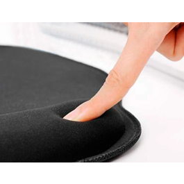 Q-connect Alfombrilla para Ratón Ergonómica de Gel con Reposamuñecas Color Negro 225x240x20 mm