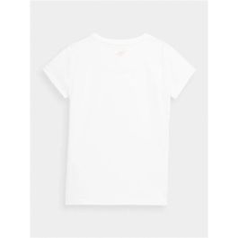 Camiseta de Manga Corta Infantil 4F JTSD005 Blanco S