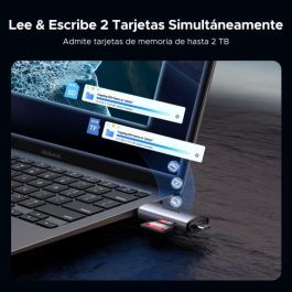 Ugreen 50706 Lector de tarjetas USB 3.0 y USB-C 2 en 1 para SD/Micro SD de hasta 5Gbps Color Plata