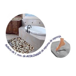 Hidalgo Alfombra de baño estampado piedras, colores surtidos 40 x 60 cm, 100% poliéster, lavable