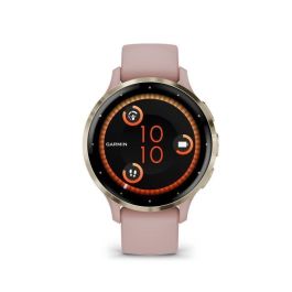 Reloj GPS conectado - GARMIN - Venu 3S - 30,4 mm (1.2) - Acero Soft Gold, caja rosa y correa de silicona rosa Precio: 478.49999945. SKU: B1HAETQN9N