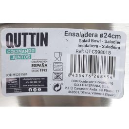 Ensaladera de acero Quttin 24 cm - Inde (6 Unidades) Ensaladera de acero Quttin 24 cm - Inde (6 Unidades)