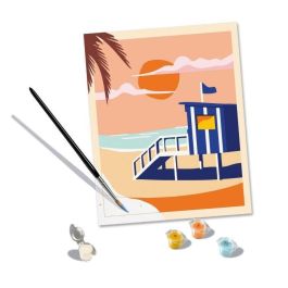 Ravensburger 23896 CreArt Cabaña de Playa 24x30 cm, Kit de Pintar por Números para Adultos