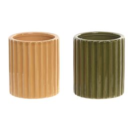 DKD Home Decor Vela Moderna de Cera y Cerámica Verde y Mostaza 8 x 9 x 8 cm (6 Unidades) Precio: 26.49999946. SKU: B1GV2Z9Q7E