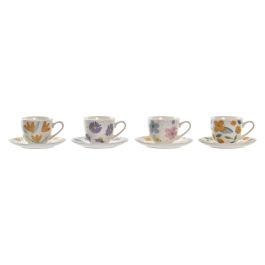 DKD Home Decor Taza Set Plato Flores Shengda Urban Multicolor Blanco Porcelana 90ml (12 Unidades) 6 x 5 x 8.5 cm Precio: 27.50000033. SKU: B1BGQGC5EJ