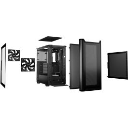 be quiet! PURE BASE 501 Caja PC Midi Tower Airflow con Ventana Vidrio Templado Negra ATX USB 3.2 Gen 2
