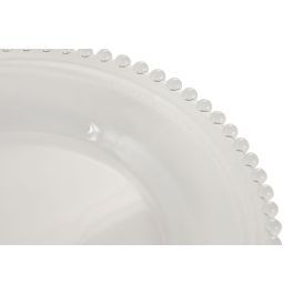 DKD Home Decor Plato Básico de Cristal Transparente 27x27x2.6 cm Apto para Microondas y Lavavajillas