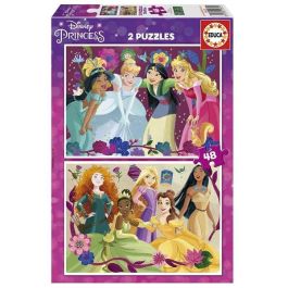 Educa Puzzle 2x48 Piezas Disney Princess, 2 Puzzles Infantiles, Recomendado de 4 a 6 Años, Idiomas: Español e Inglés