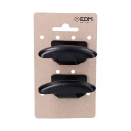 Edm Colgador ropa negro de acero, 2 unidades