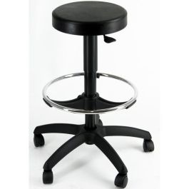 Unisit Taburete Giratorio Regulable con Reposapiés en Poliuretano Negro Talla M Precio: 107.49999975. SKU: S8419374