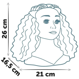 Smoby Cabezal de Peinado Afro 3032160111484 Fácil de Peinar con 23 Accesorios Realistas y Labios Sensibles al Calor