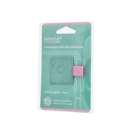 Antartik Portaboligrafo Autoadhesivo con Elastico hasta 15 mm Grosor, Turquesa y Rosa, Para Cuaderno Note