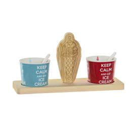 DKD Home Decor Vaso Decorativo para Helados de Cerámica y Madera de Pino, Multicolor, Set de 5 Piezas de 10x30x15 cm Precio: 5.50000055. SKU: S3012411