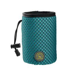 Hunter Portapremios Hilo Basic Turquesa para Entrenamiento Perros 14x10x8cm con Clip Cinturón y Cierre Cordón Malla 3D