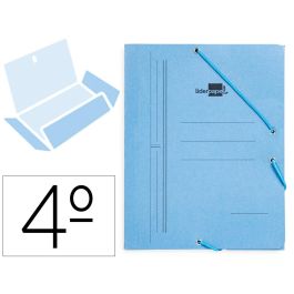 Carpeta Liderpapel Gomas Cuarto 3 Solapas Carton Pintado Azul Precio: 1.49999949. SKU: B18GXCFENA