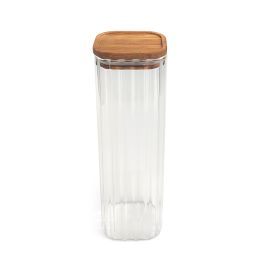 Inde Tarro Boro Silicato Térmico / Acacia Cuadrado 1100 ml para Almacenamiento La Mediterran (12 Unidades)