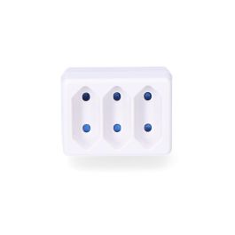 Clavija triple 2p 16a 250v color blanco max. 3680 W solera 5113 Clavija triple 2p 16a 250v color blanco max. 3680 W solera 5113