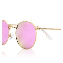 Paltons Sunglasses Gafas de Sol TALASO 0824 145 mm Montura Dorada Lentes Rosa Espejo Polarizado Protección UV Acero Inoxidable Mujer