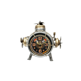 DKD Home Decor Reloj Sobremesa Vintage Bolai avion 25 Metal Plateado Dorado 21 x 19 x 23 cm Precio: 22.94999982. SKU: B15QCDBW89